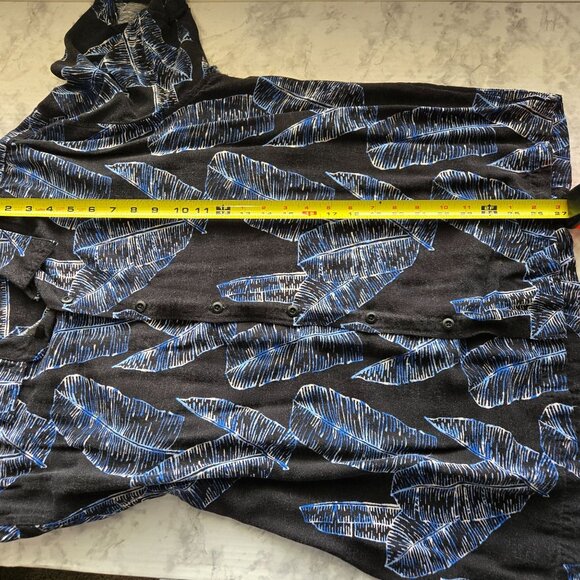 Cubavera Men's Short Sleeve Shirt, Sz XL Black Leaf Print - Picture 7 of 7